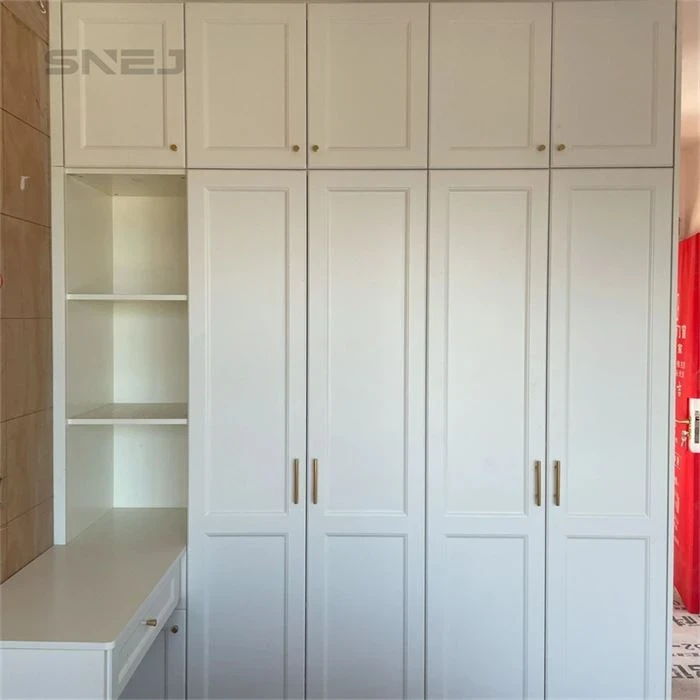 White framed wardrobe doors with overhead storage cupboards - Innovative Closet Doors by SNEJ, image 2