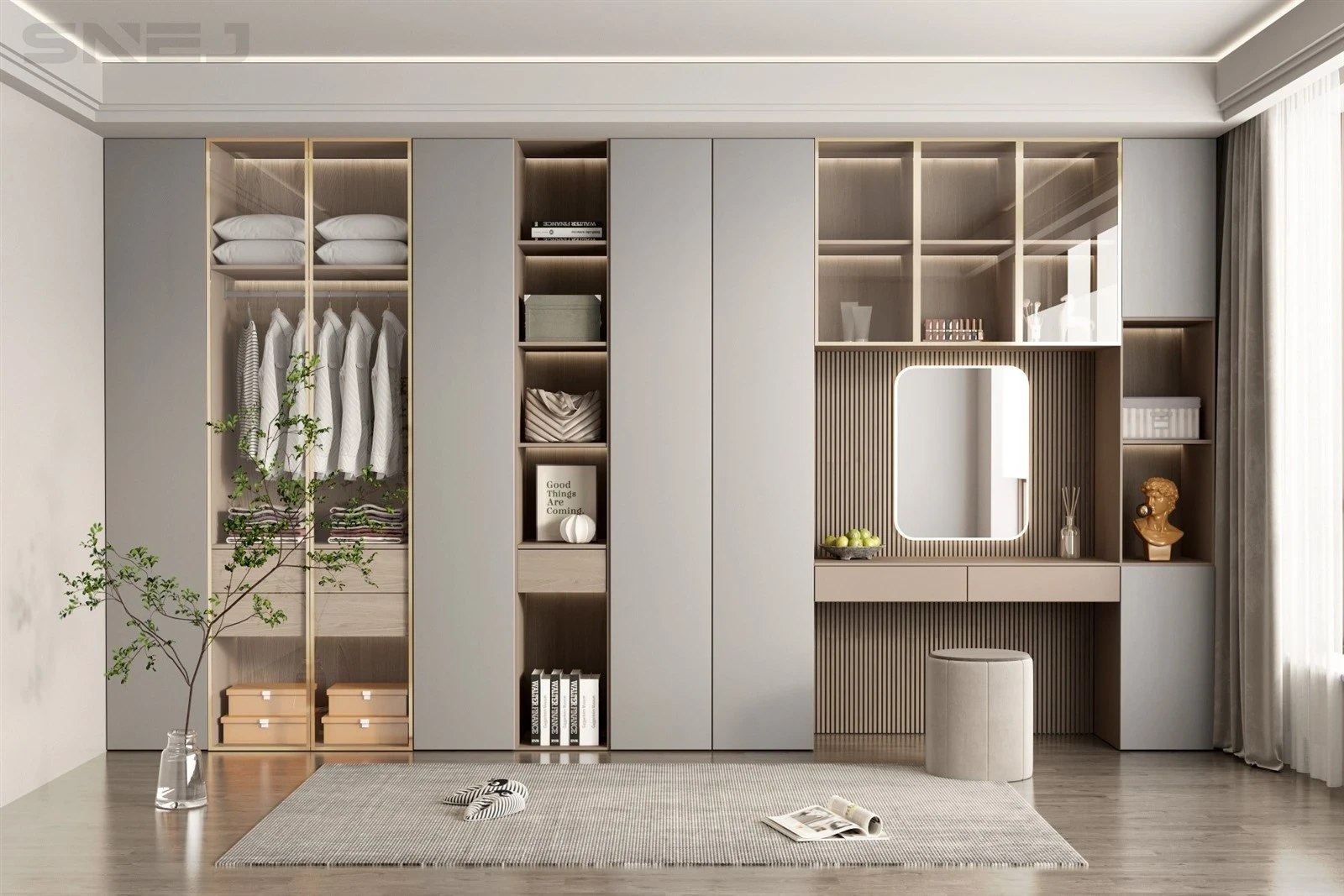 Minimalist Open Closet — Design details