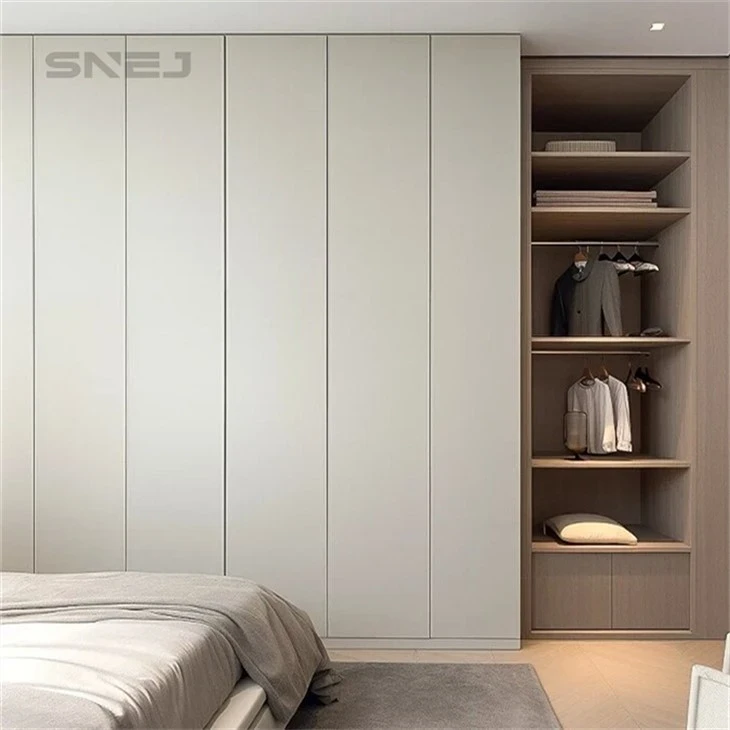 Fitted wardrobe combining closed cupboards with open storage - Wall Mounted Open Wardrobe by SNEJ, image 3