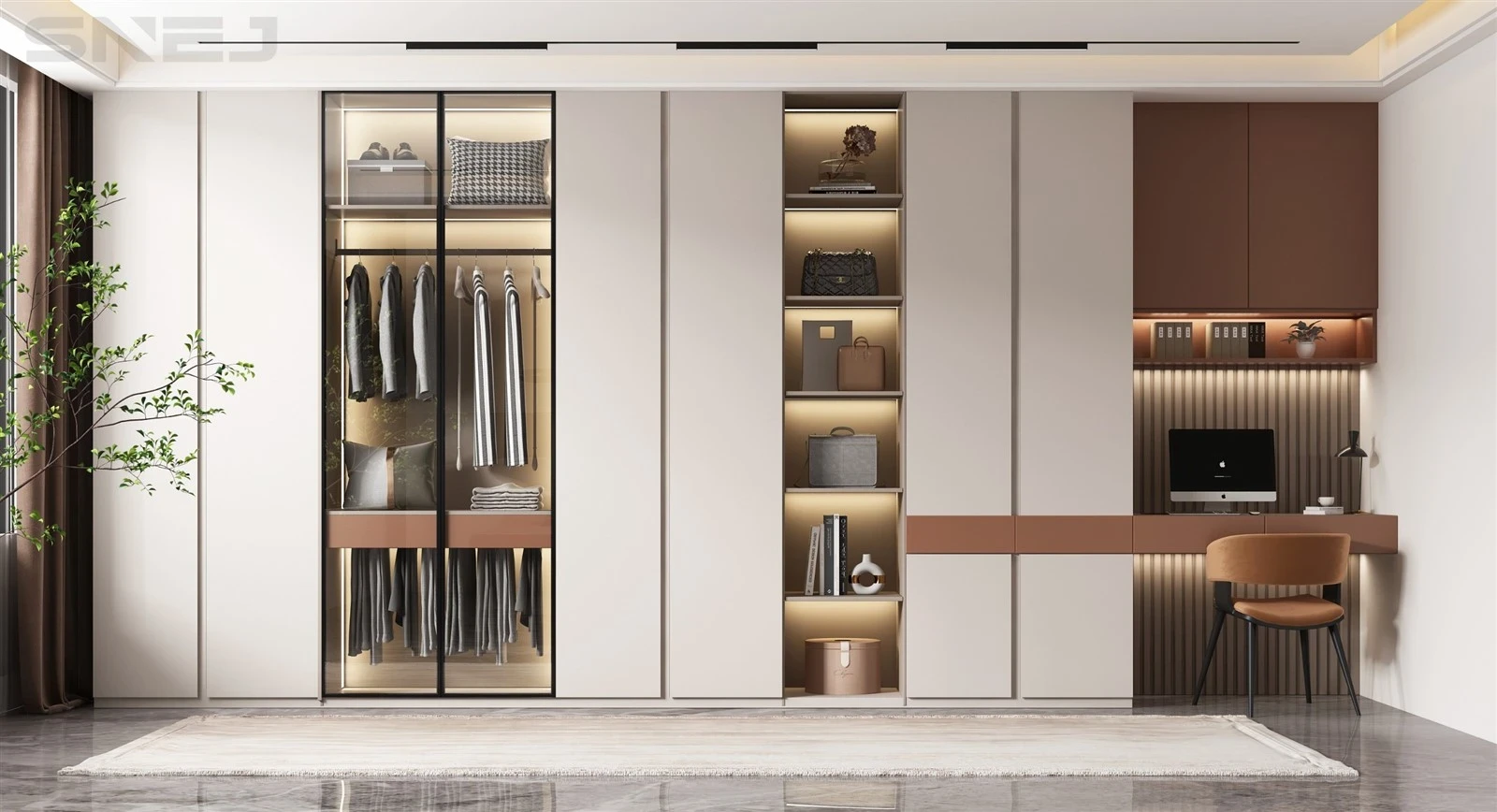 Wall Mounted Open Wardrobe — Design details