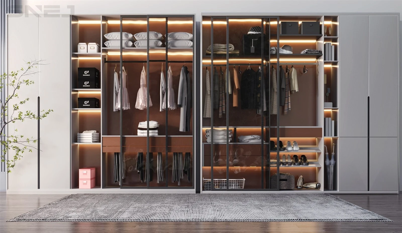 Open Closet With Drawers — Design details