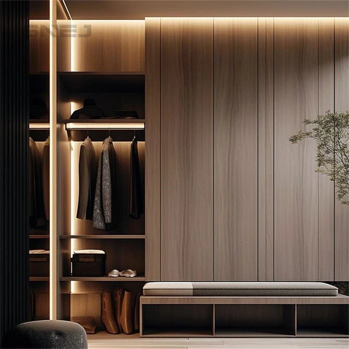 Fitted wardrobe combining closed cupboards with open storage - Open Wardrobe Solutions by SNEJ, image 2