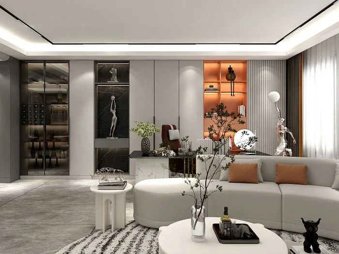 Gemdale Tanshan T27 Loft — living area and display shelving design proposal
