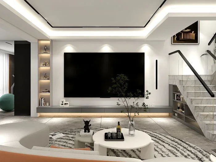 Gemdale Tanshan T27 Loft — living-room media wall design proposal