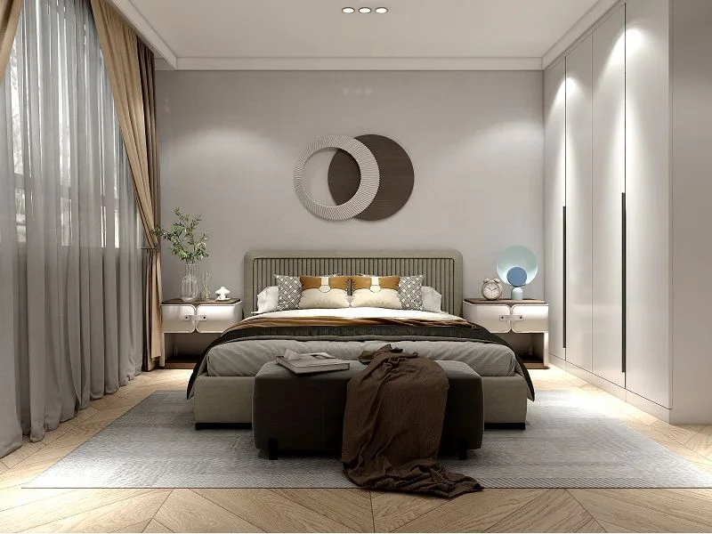 Jiangshanyunzhu Villa — bedroom with fitted storage design proposal
