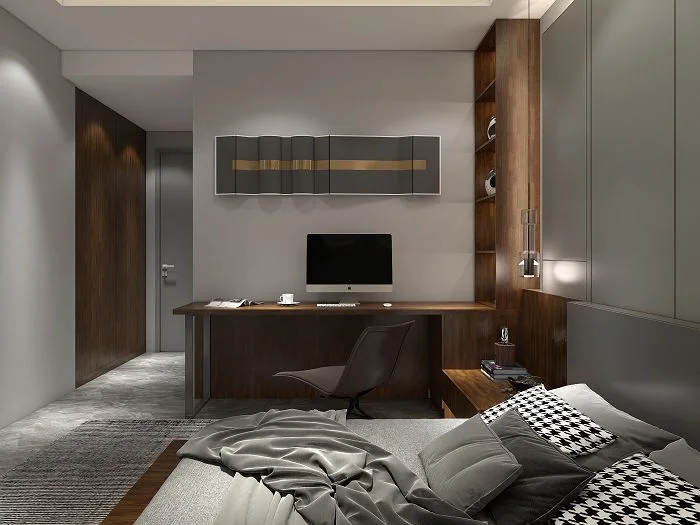 Jinlin Heyuan 3-7 — bedroom and fitted desk design proposal