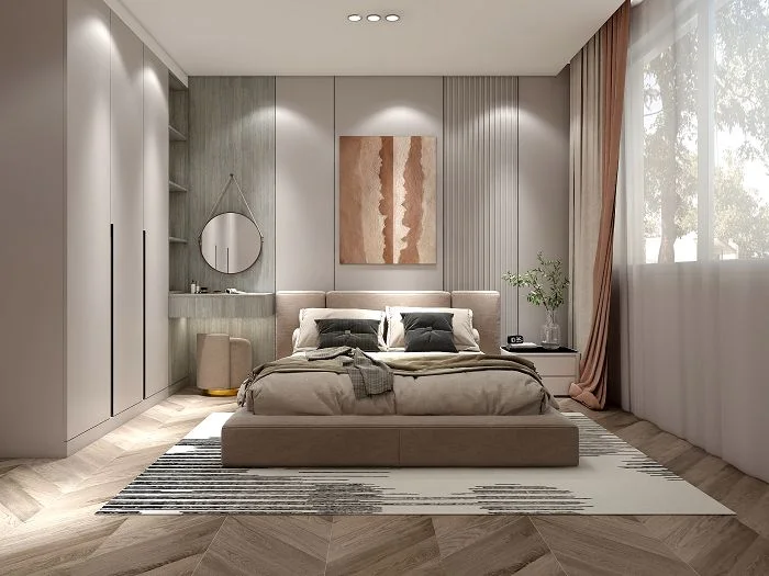 Jinlin Heyuan 9-5 — bedroom and glazed wardrobe design proposal