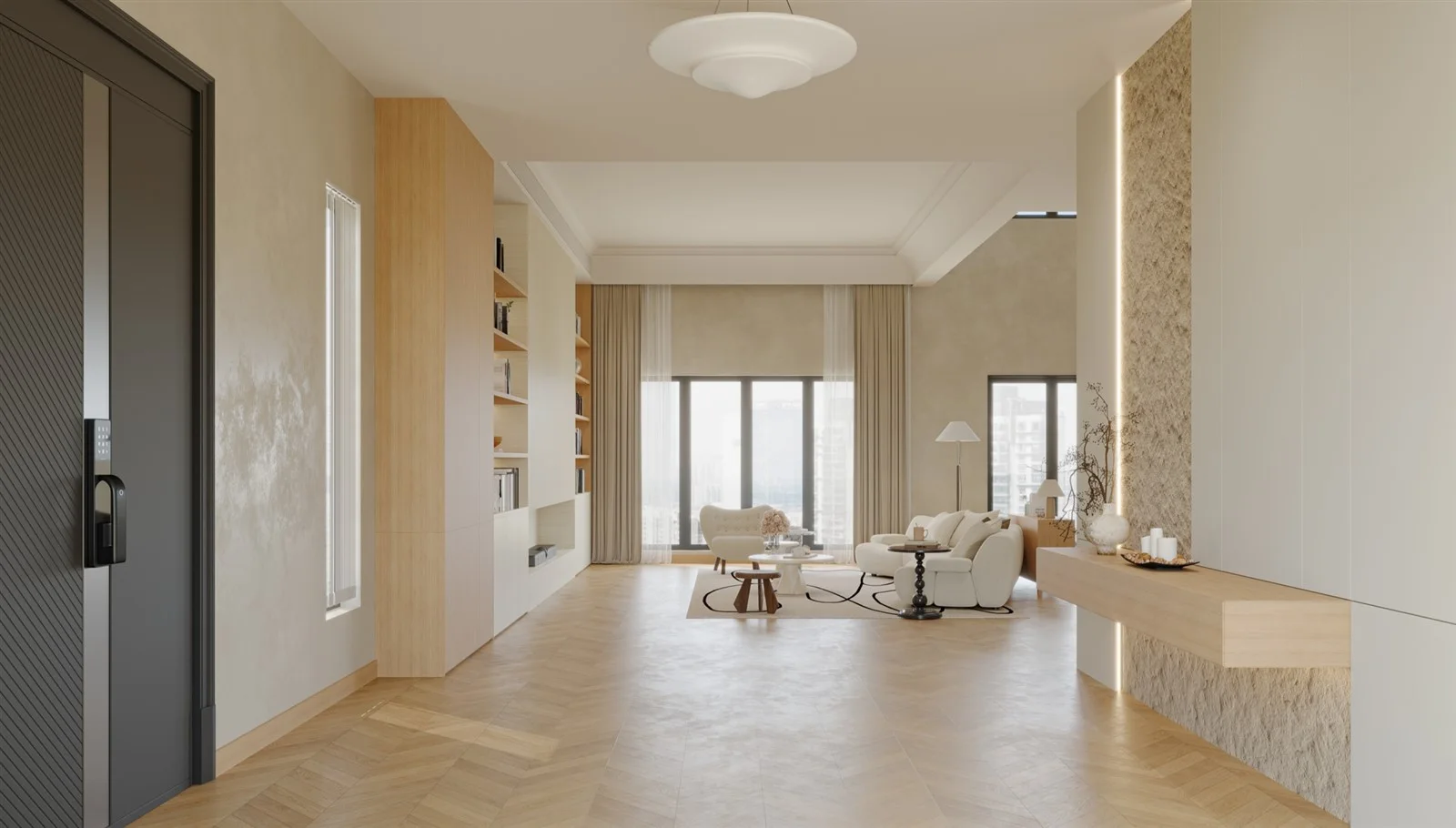 Kuala Lumpur Villa — living area and interior doors design proposal