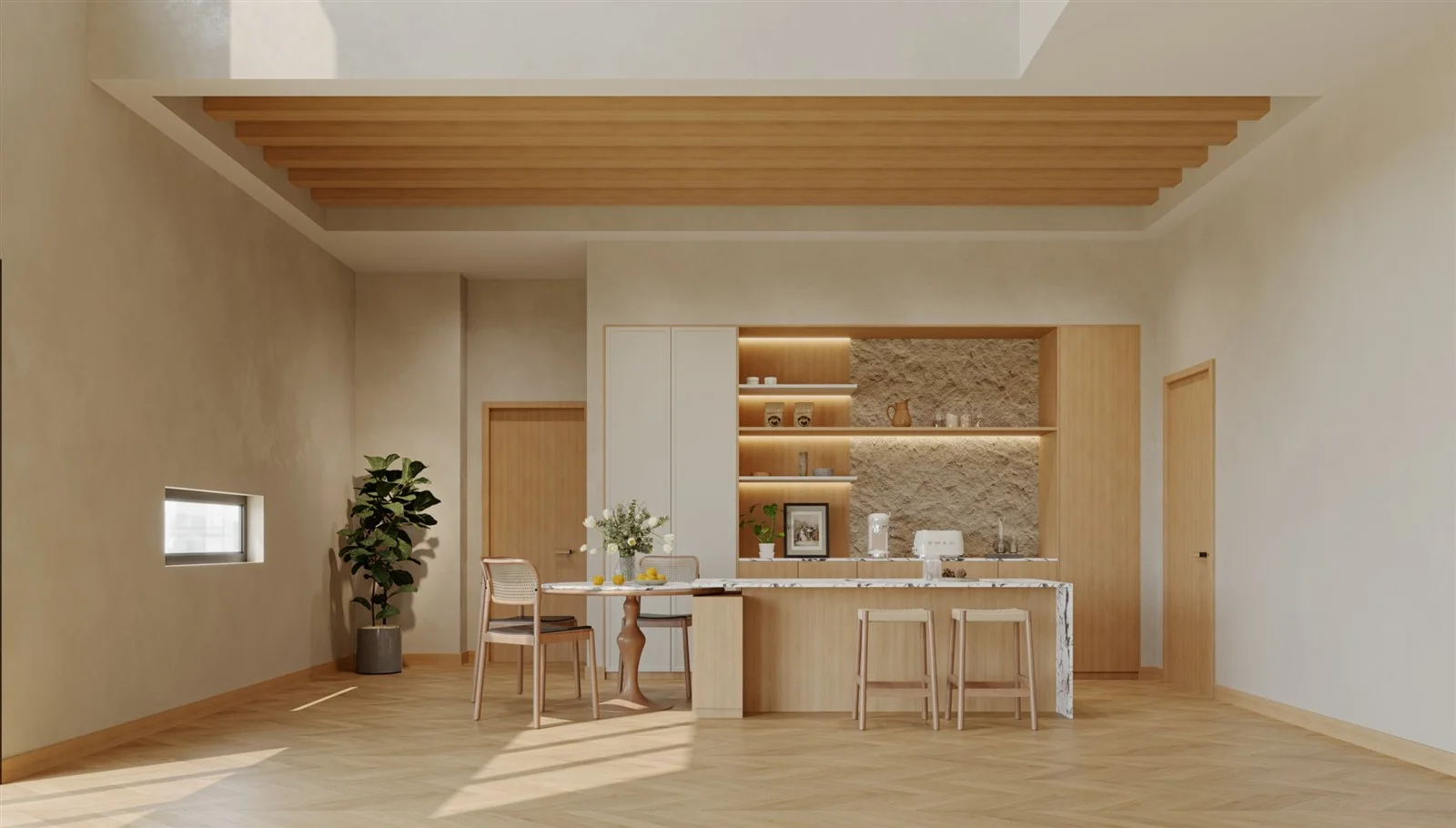 Kuala Lumpur Villa — dining area with display cabinetry design proposal
