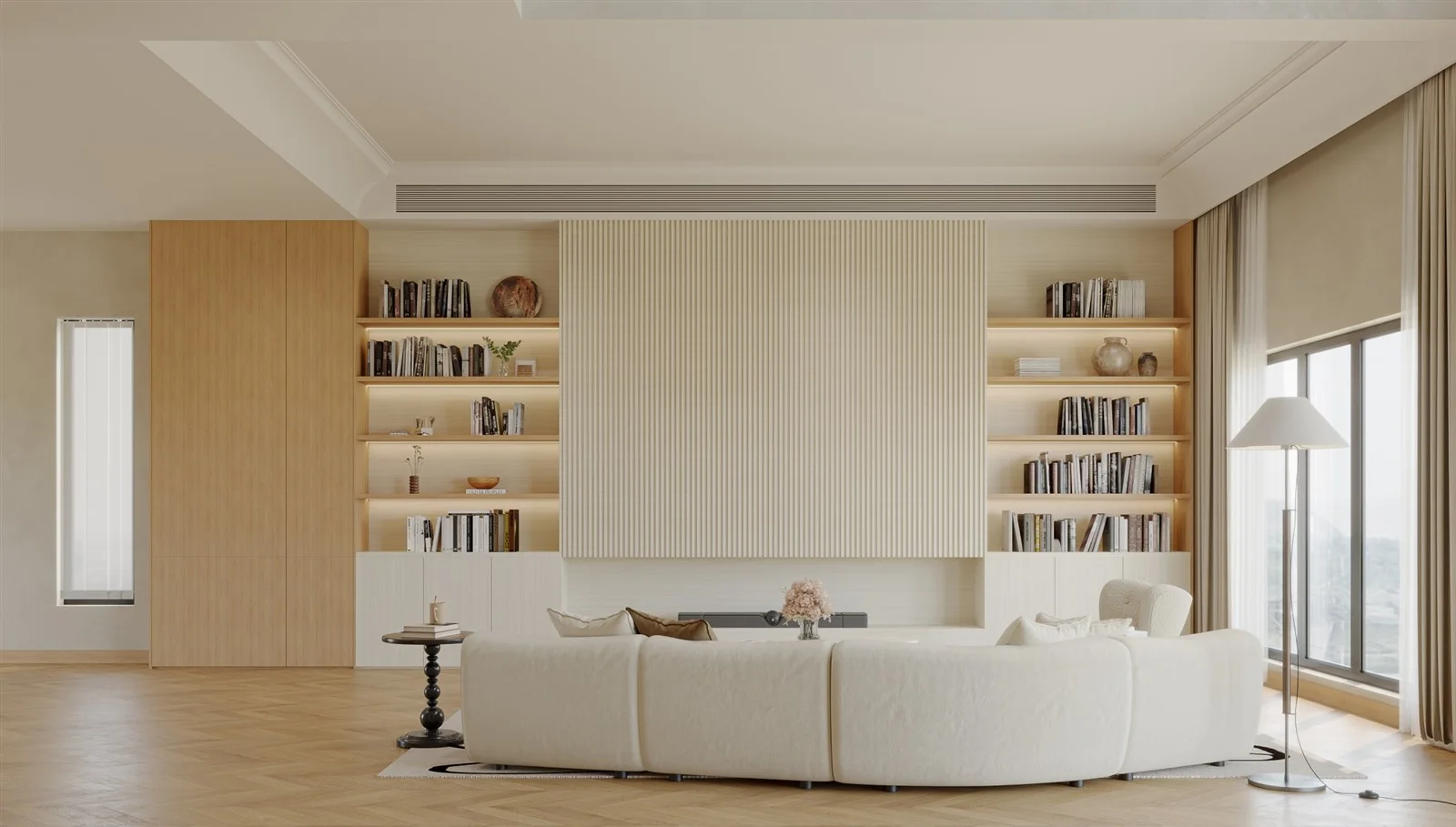 Kuala Lumpur Villa — living-room shelving design proposal