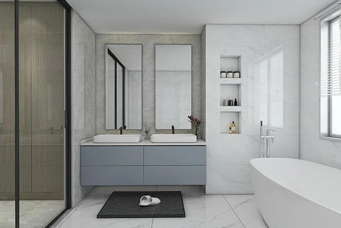 Yonghefu Villa — bathroom with bathtub design proposal