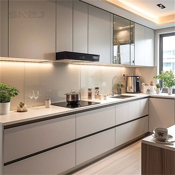 L-Shaped Luxury Kitchen Cabinets For Sale