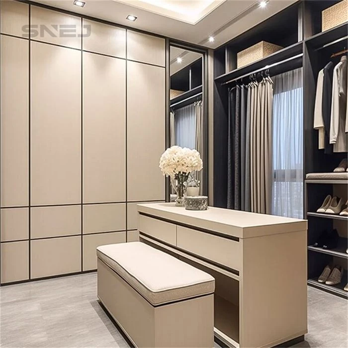 Luxury Wooden Big Open Wardrobe