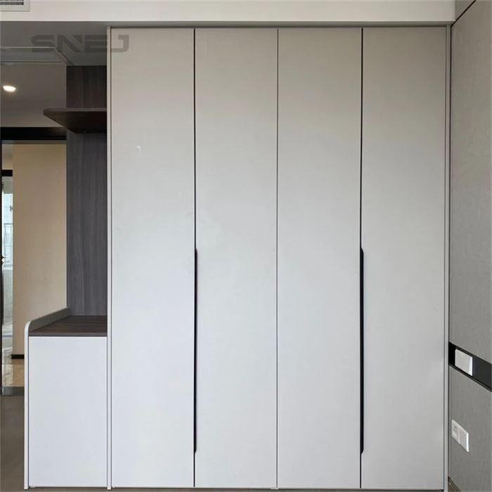 Custom Wooden Closet With Doors And Shelves