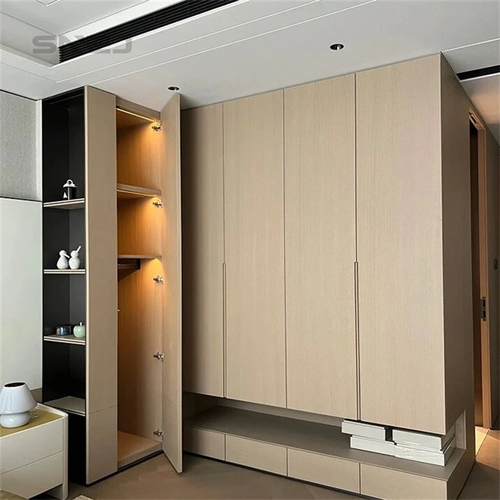 Wooden Corner Open Closet