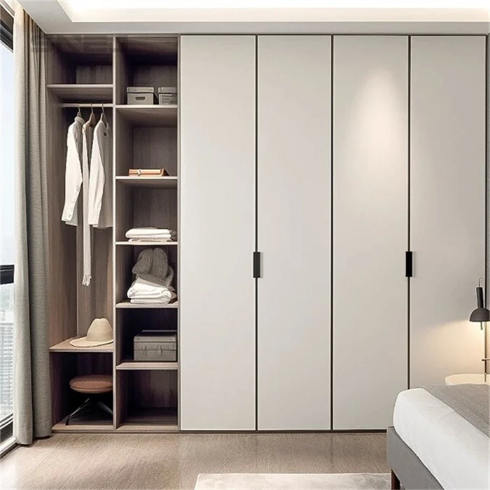 White Wooden Open Clothes Wardrobe