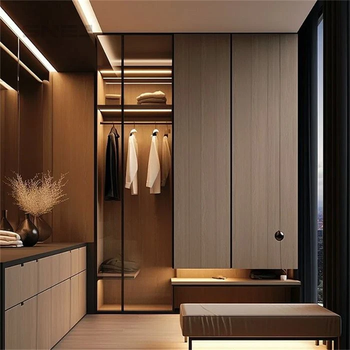 Minimalist Wooden Open Wardrobe Clothes Rack