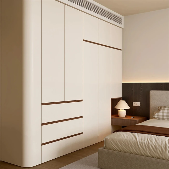 Open Wooden White Wardrobe With 3 Drawers
