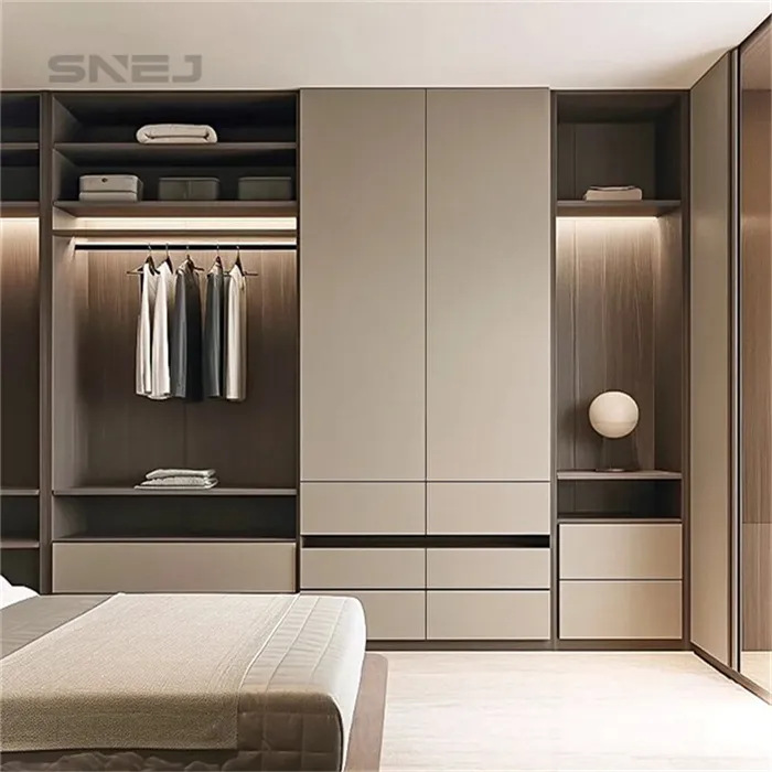 Modern Luxury Open Wood Closet