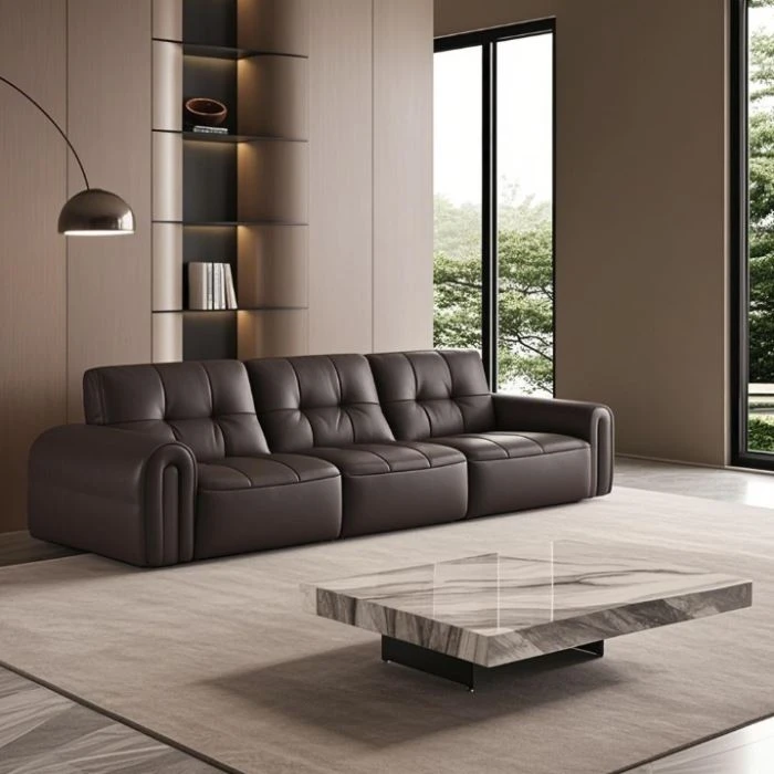 Hot Sale Tan Leather Sofa Set