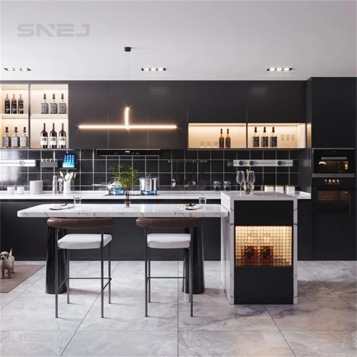 Custom Black Kitchen Cabinets