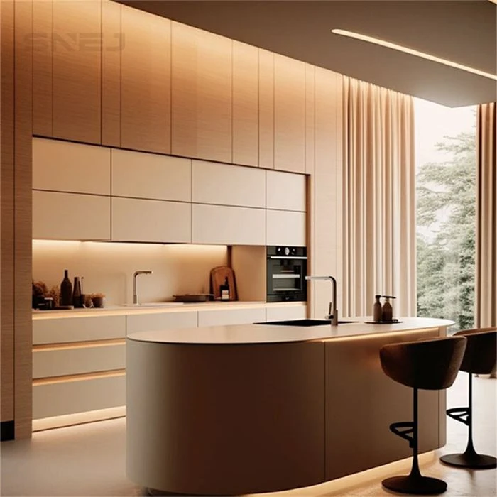 Minimalist Brown Custom Cabinets