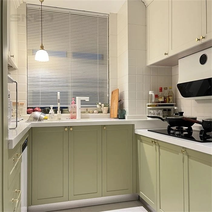 Green Modern Custom Shaker Cabinets