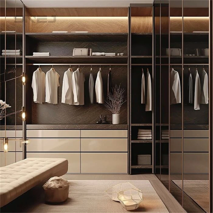 Minimalist Wooden Open Wardrobe